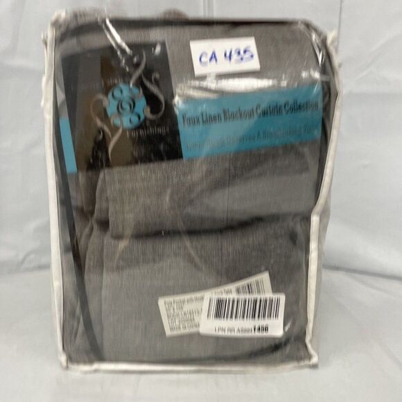 EFF Faux BOCHLN18513-108 Solid Grey Rod Pocket Room Darkening Curtain CA435 - Picture 3 of 6